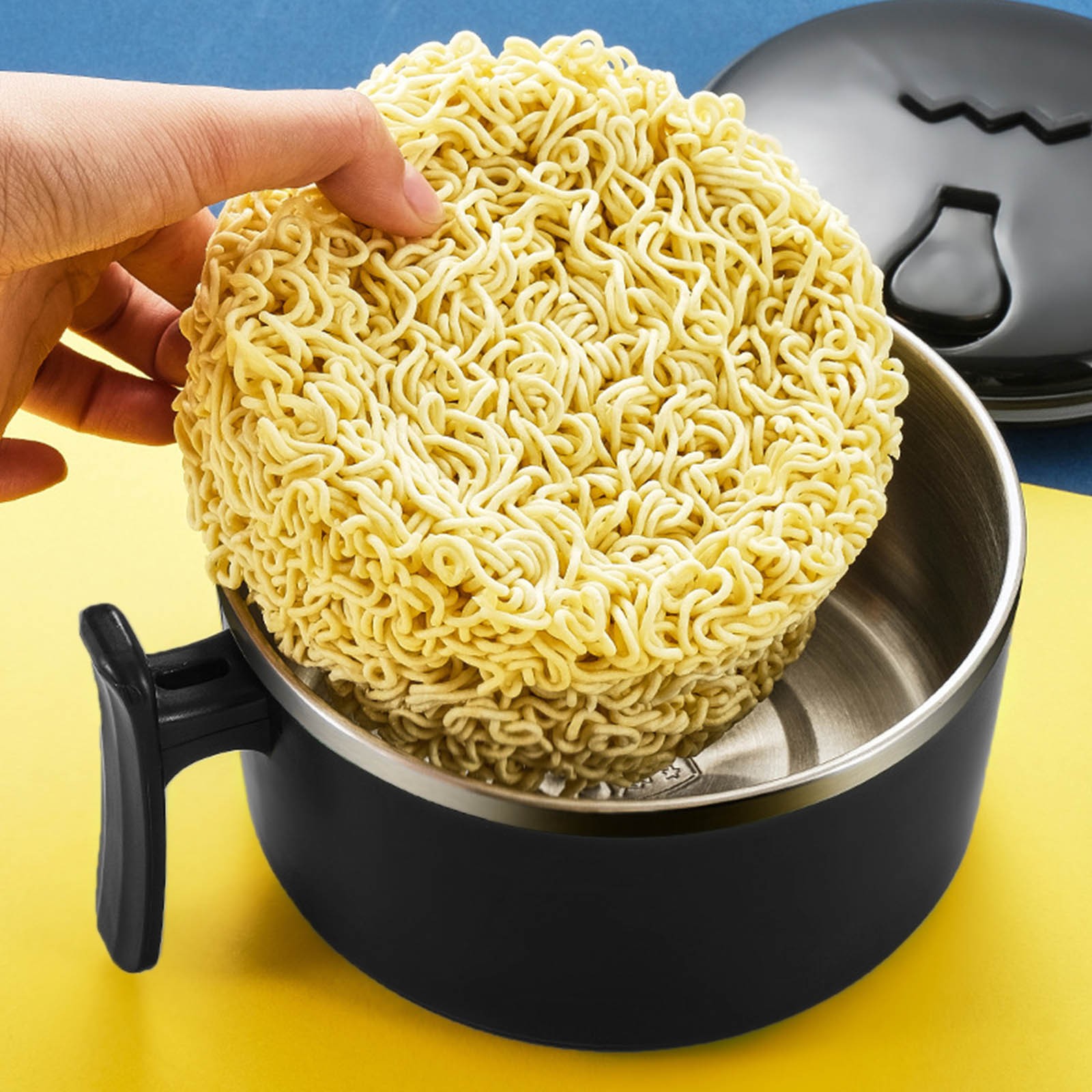 Djiypn Instant \u0026 Regular Ramen Soup Bowl with Tight Lid, Handle, and Steam Hole - Double Wall Stainless Steel Insulated Cooker